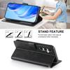 For Samsung Galaxy S24 FE Case Stand Wallet Calf Texture PU Leather Flip Phone Cover with Wrist Strap