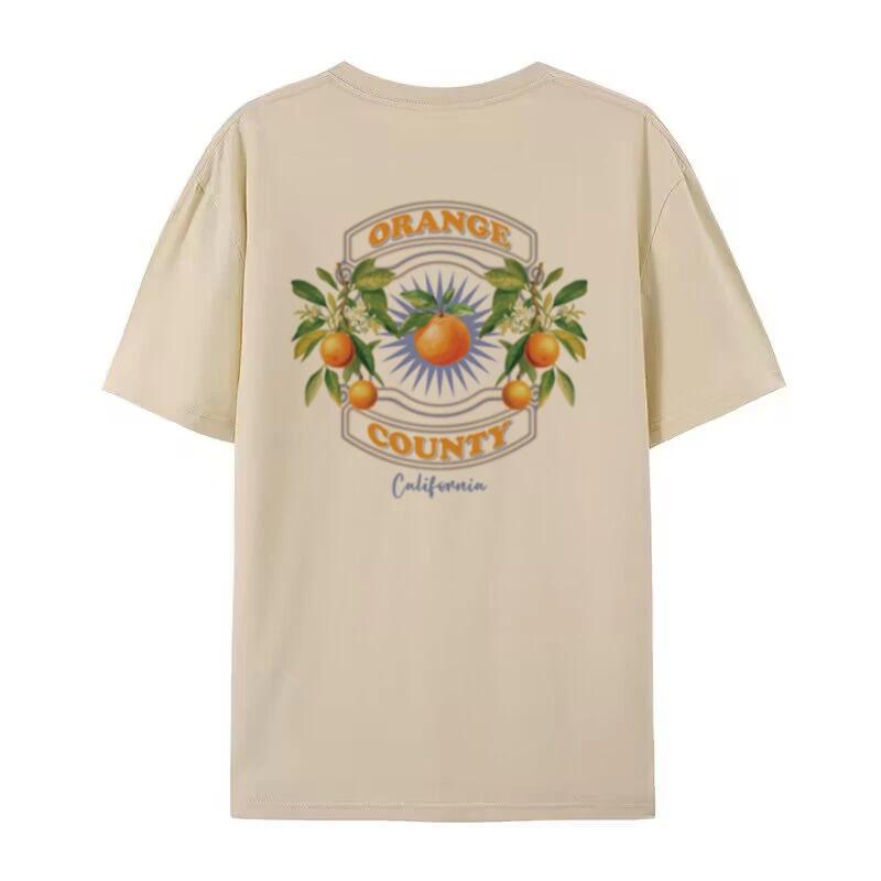 

Orange Fruit Print TShirt Women Cute Botanical Graphic Tees Loose Vintage Streetwear Tops Unisex Cottagecore Aesthetic Clothing 4XL