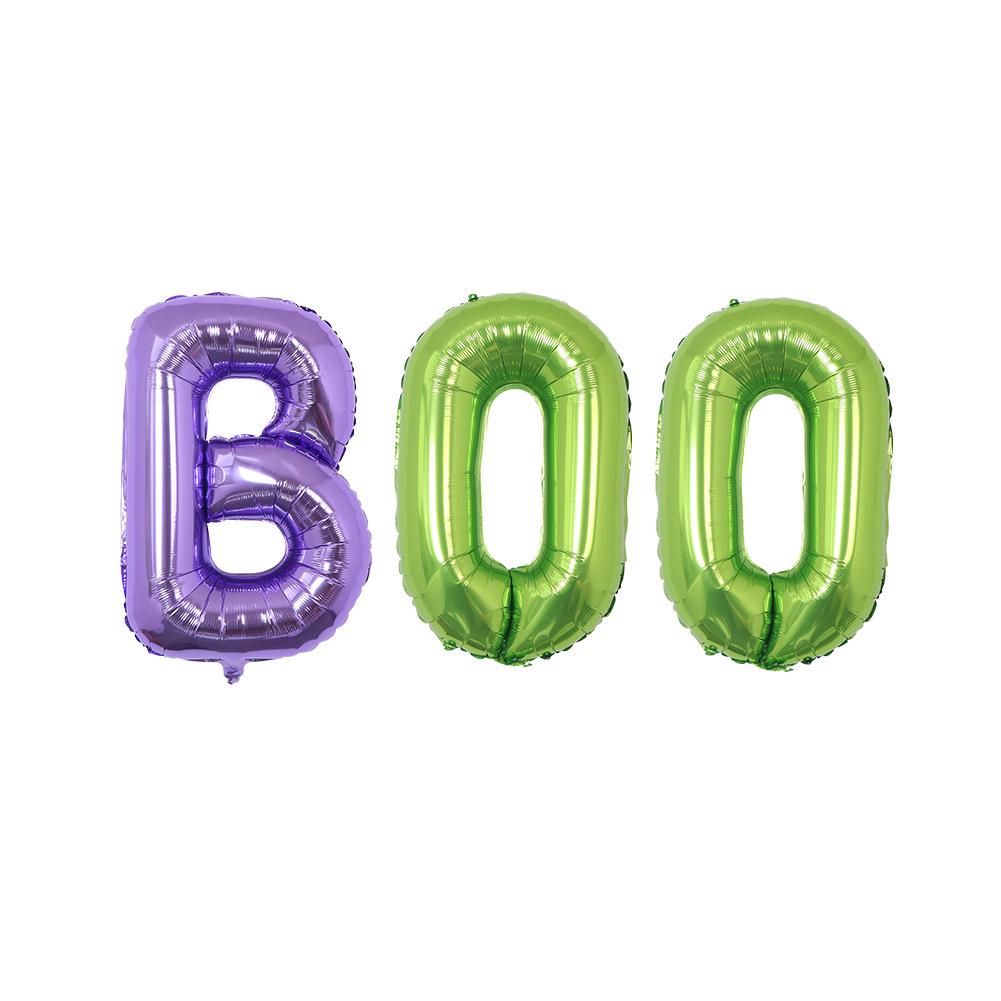 Halloween Decor Set: 3D Bats & 32" BOO Foil Balloons (12 Pieces)