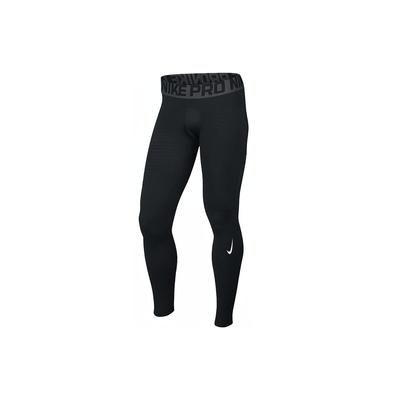 Pro Warm Letter Print Color Block Slim Fit Sports Trousers Men Bottoms Black 725039-010