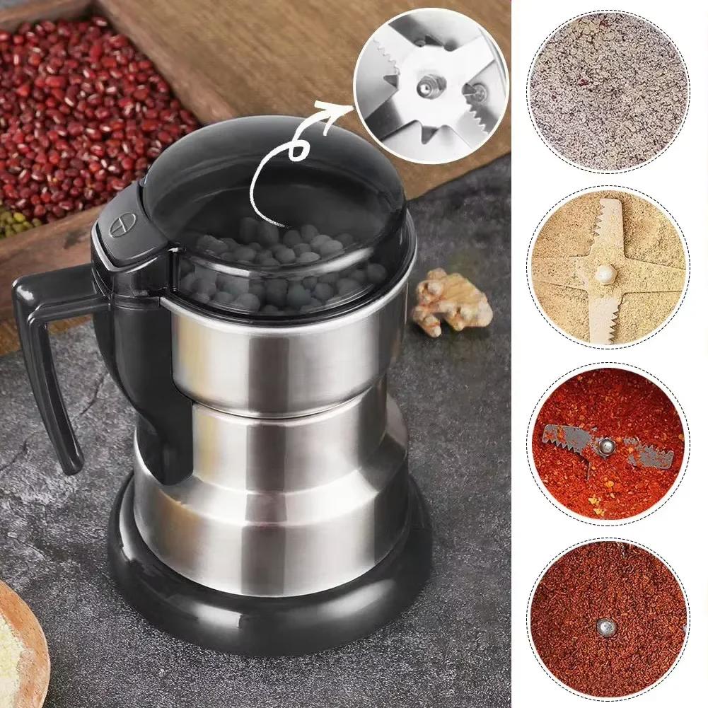 Multipurpose Grinding Portable Electric Coffee Grinder Household Stainless Steel Grinder for Seeds Spices Herbs Nuts EU Plug