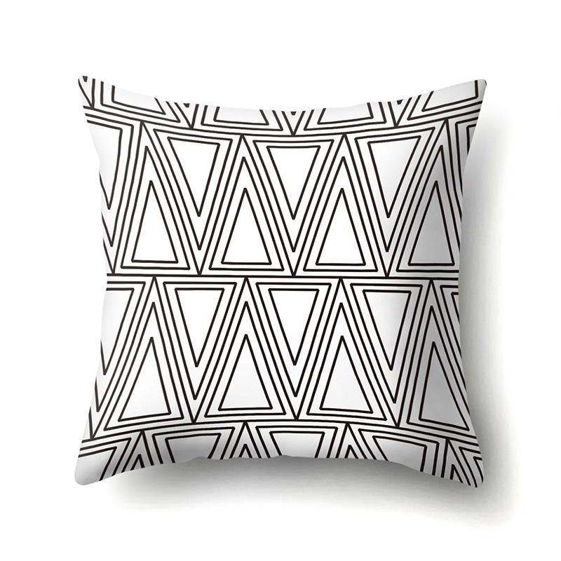 Polyester Pillow Case Geometric Decoration Home Petal Strip Printed Cushion Cover Bedside Cushion Cover Waist Cushion Cover