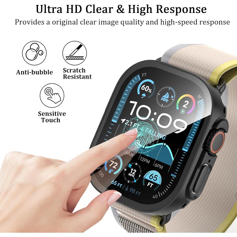 Displayschutzhülle Vollabdeckung für Apple Watch Serie 11 10 9 Ultra 3 SE 2 49MM 46MM 42MM 45MM 41MM 44MM 49 MM Schutz Zubehör aus gehärtetem Glas