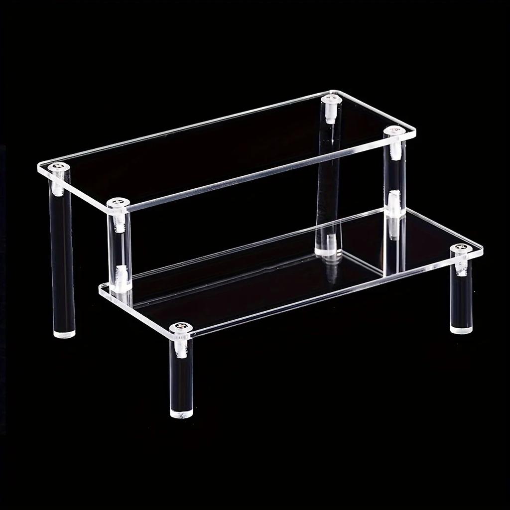1pc Versatile Acrylic Ladder Display Stand - Transparent, Elegant for Anime Models, Cosmetics, & More - Ideal for Retail