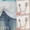 Strong Magnetic Jeans Cuff Clips Anti-Slip Grip Cute Chain Decor Adjustable Trouser Length for Casual Outdoor Walking