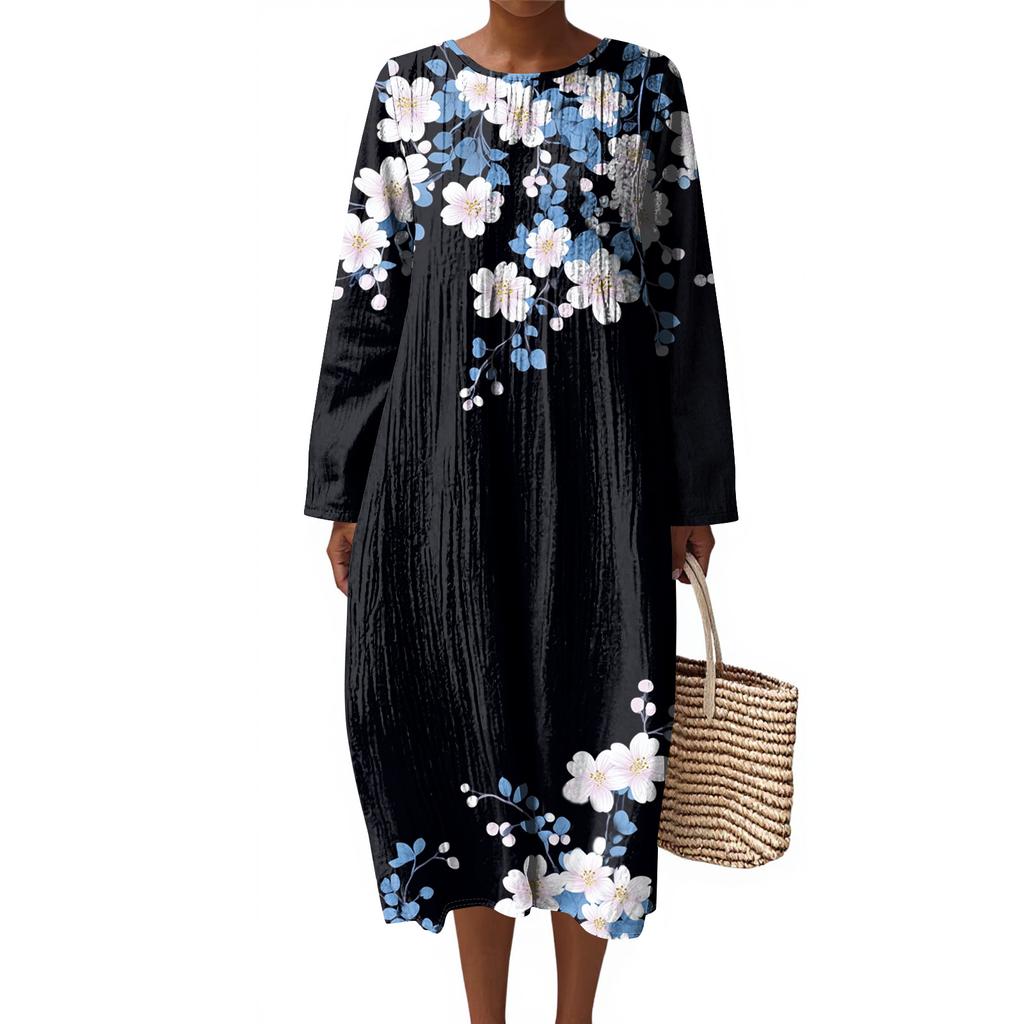 Women's Fashion Casual Sleeveless Round Neck Solid Color Elegant Temperament Dress