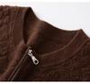 Women's Diamond Knit Cashmere Zipper Cardigan Vest - Loose, Thickened for 2025 Autumn/Winter