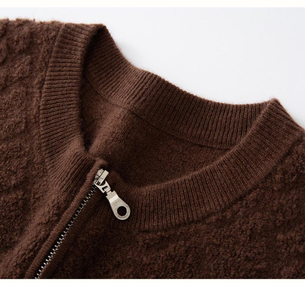Women's Diamond Knit Cashmere Zipper Cardigan Vest - Loose, Thickened for 2025 Autumn/Winter