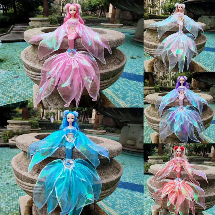 45cm Fashion Mermaid Princess BABI Doll Toys Body Joints Movable Pretty Fish Tail Cute 1/6 BJD Princess Doll Play House Toys
