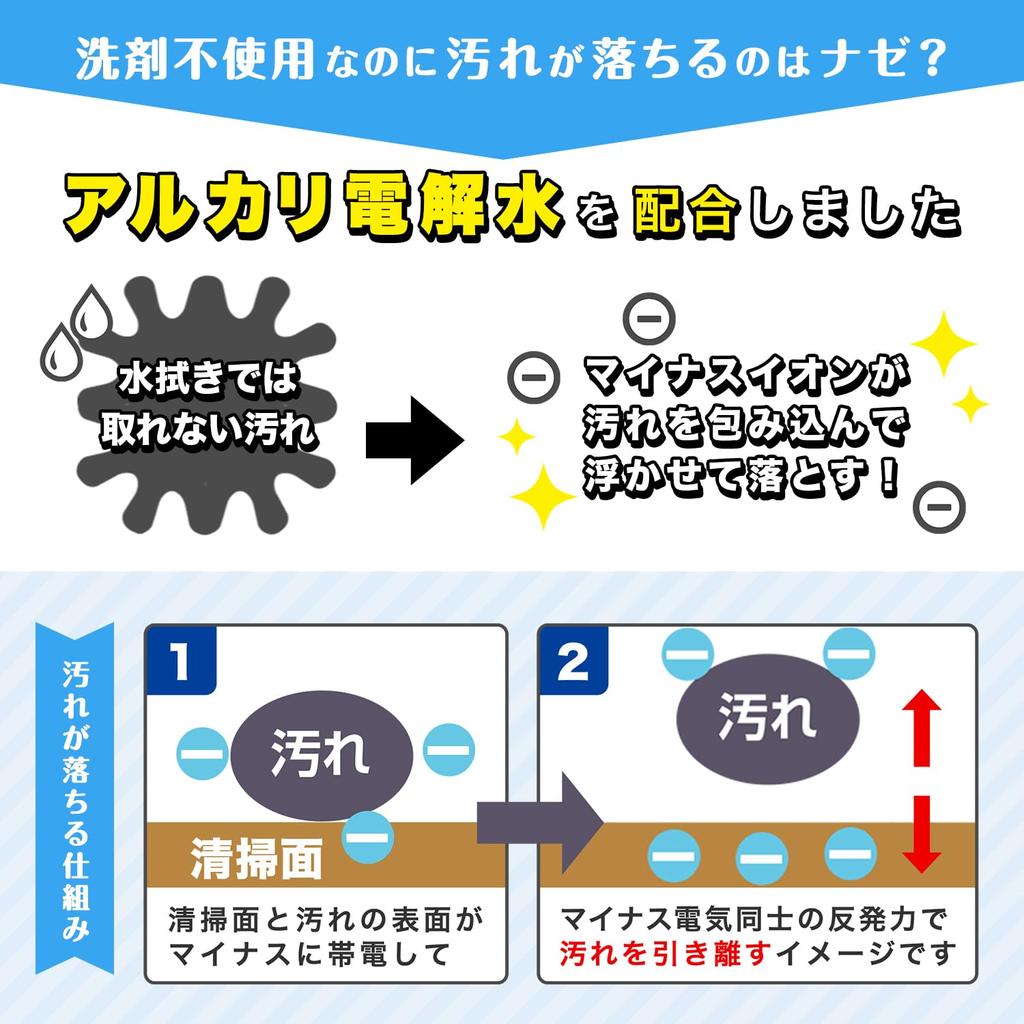 Geki-Ochi-kun Flooring Sheet 20 Sheets x 8 Packs Alkaline Electrolyzed Water Disinfectant