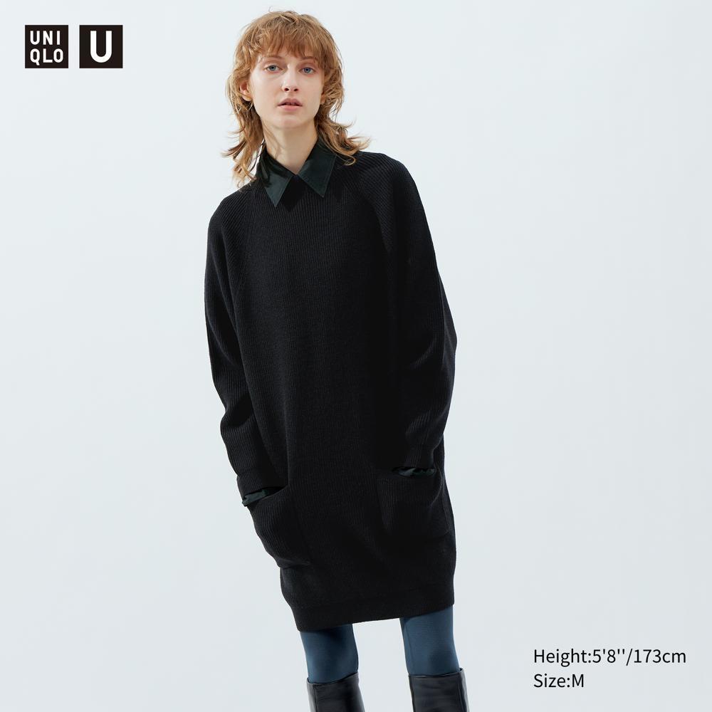 

Трикотажное платье UNIQLO с воротником-стойкой (длинный рукав)
