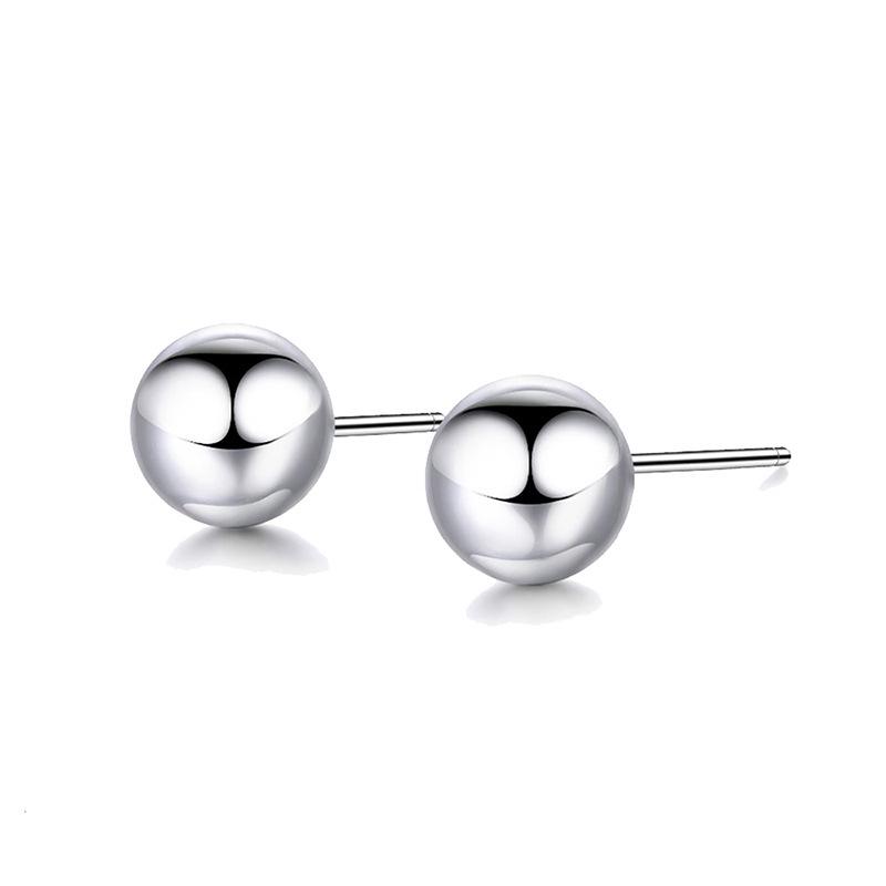 eManco Stainless Steel Round Bead Earrings - Simple Fashion Bean Design