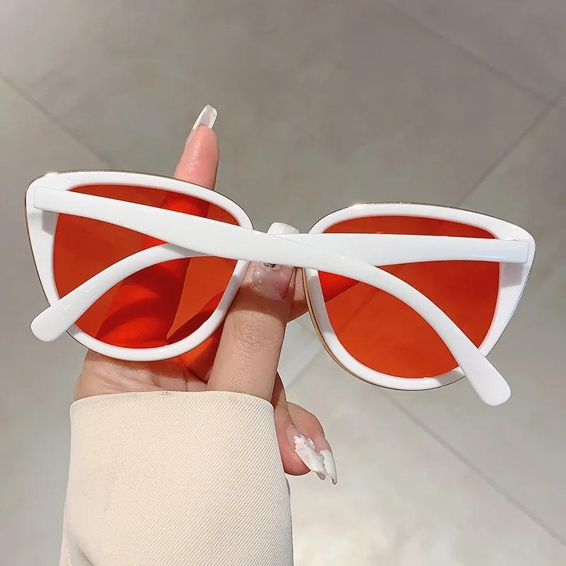 Fashion Cat Eye Sunglasses New in Vintage Gradient Mirror Outdoor Eyewear Luxury Trendy Brand Design Sexy Women Shades