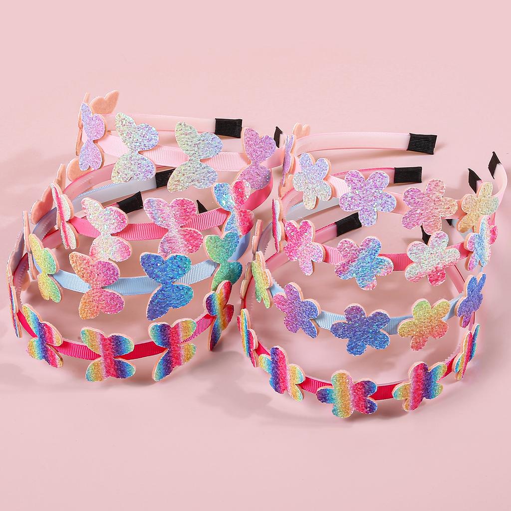 1/4pcs Glitter Star Headbands Party Decor Rainbow Butterfly Hairband Girls Headband Kids Children Party Favor Headwear
