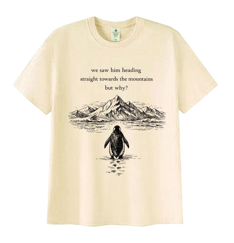 Nihilist Penguin Why Funny Meme Fans Gift T Shirt Men Women Vintage Fashion Oversized T-shirts High Quality Cotton T-shirt