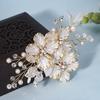 Pearl Bride Hairpin Silk Flower Wedding Headdress Exquisite Bridal Hair Clip  Banquet Dancing Party