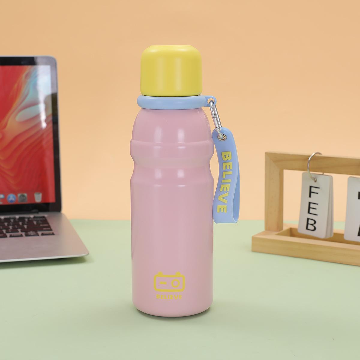

New Colorful Handle Childrens Thermos Cup Stainless Sports Cup Unisex Big Cap Handy Cup Durable Durable Useful 600ml