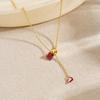 Yao Long Turquoise Heart Tassel Clavicle Chain - 18k Gold Plated, Personalized & Simple Design