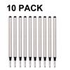 Rollerball Compatible Pack of 113mm X 6mm Refills, Water-Based Ink, Black, Medium, – 10,