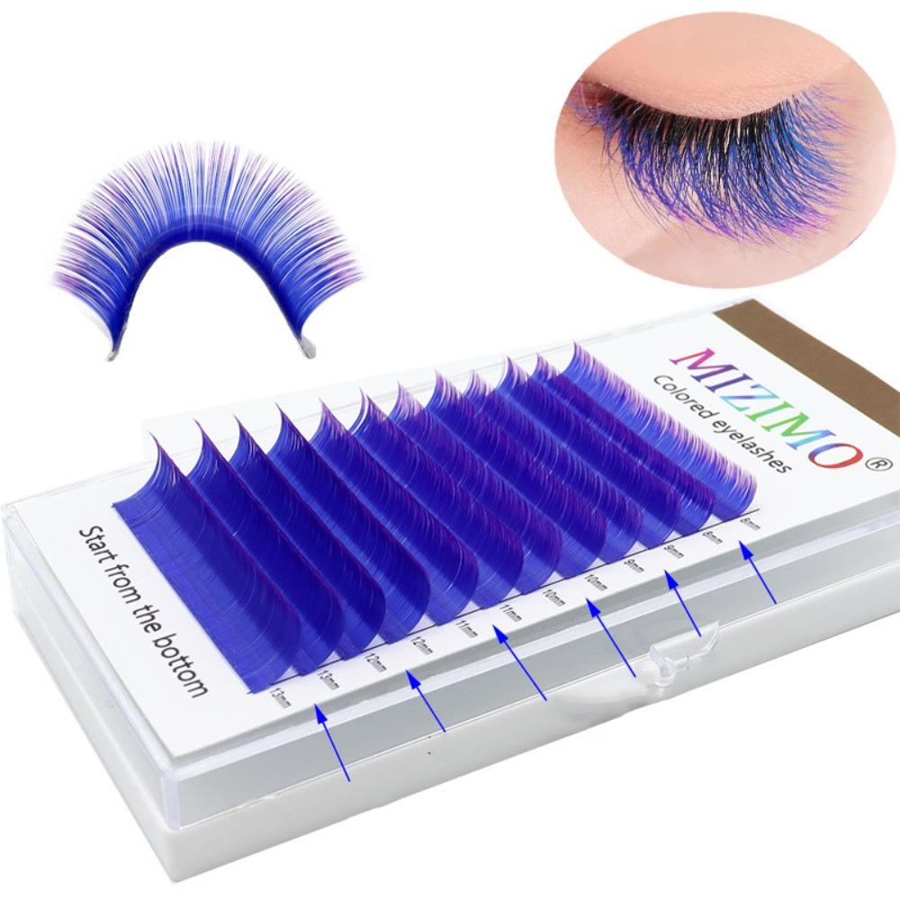 

12 rows/set C/D False Lashes 8-13mm Faux eyelash extensions Individual Colored Lashes Stage Curl: C-Style 6