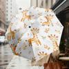 1pc Giraffe Leaves Pattern Umbrella Design Automatic Opening and Closing Umbrella, High-quality Travel Umbrella,  c1128033