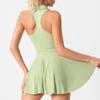 Womens Tennis Dress With Built-in Bra Pad V-Neck Skirt Set Golf Yoga Running Summer Sportswear