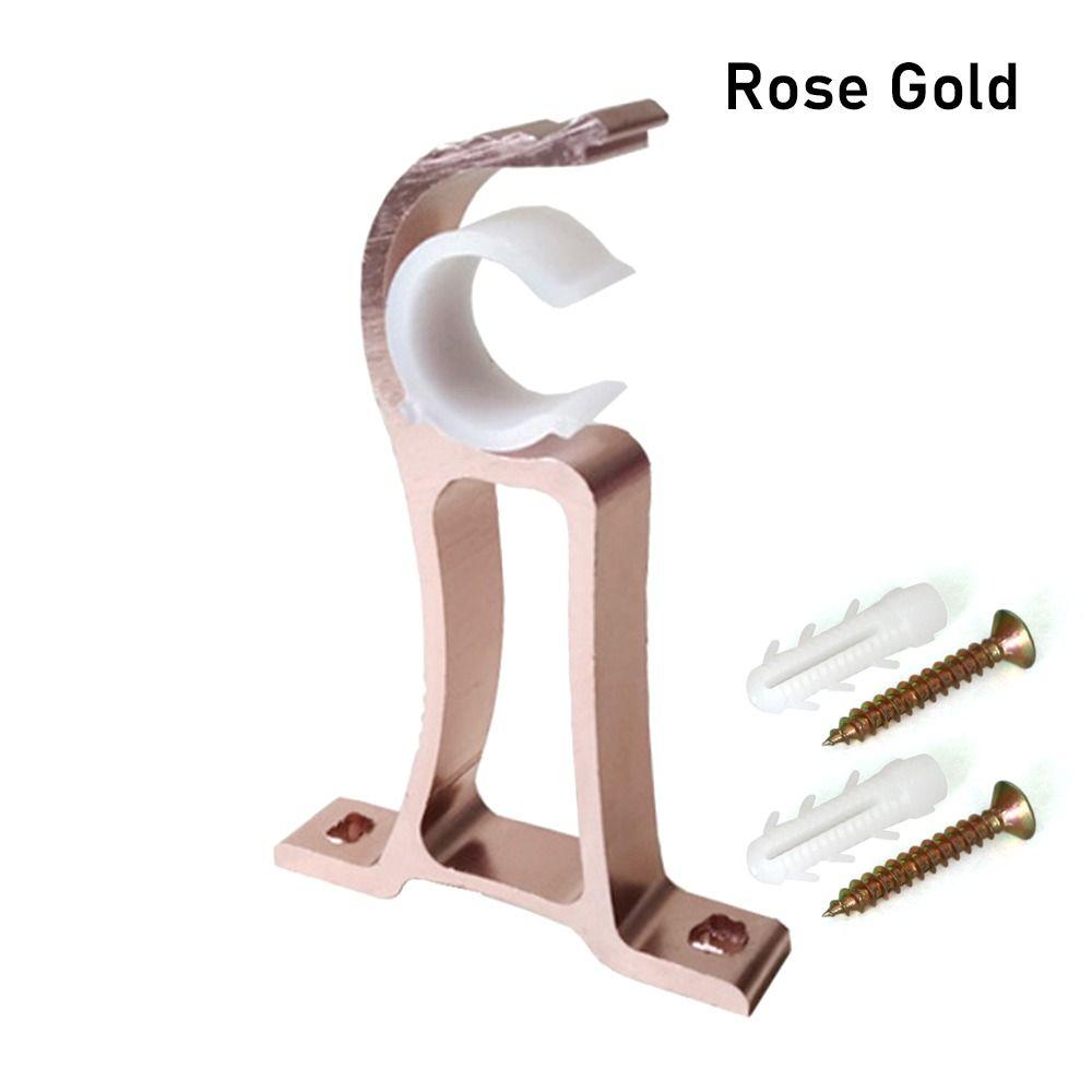 Durable Single Hang Curtain Rod Bracket Fixing Clip Thicken Hanger Hook Crossbar Furniture Hardware Rod Support Clamp