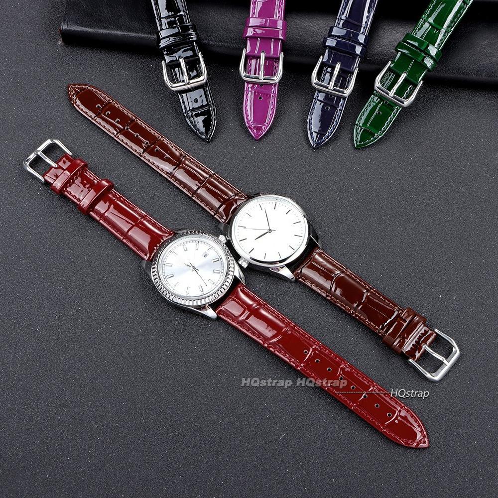Genuine Calfskin Strap Slub Pattern Universal Watchband 12mm 14mm 16mm 18mm 19mm 20mm 21mm 22mm 24mm Women Men Watch Accessories