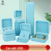 Water Green Velvet Jewelry Box with Rounded Corners for Rings, Bracelets, Necklaces, and Beads