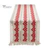 Table Runner for Family Gatherings Boho Striped Runner, Fringed Edge Cotton Linen Rustic Natural Woven Kitchen Farmhouse Dining Table, Home