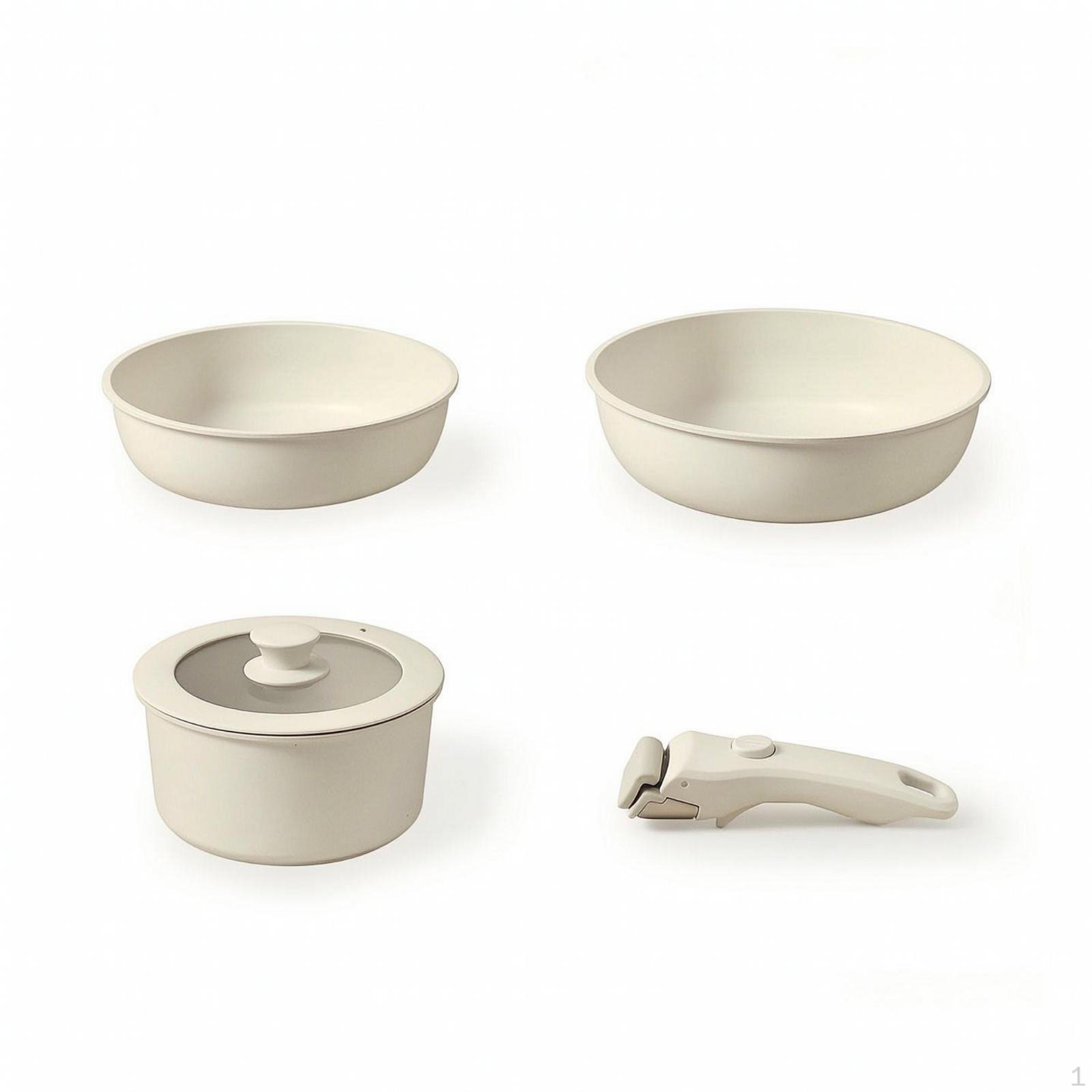 5 Pieces Cookware Set with Detachable