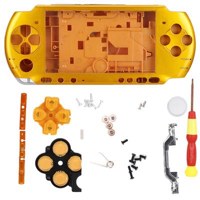 For PSP3000 Game Console Case Full Housing Shell With Screwdriver Wearable Compact(Yellow)