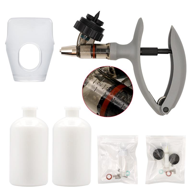 1/2/5ml Automatic Veterinary Continuous Syringe Adjustable with Bottle Animal Injection Vaccine for Livestock Pig Cattle Sheep