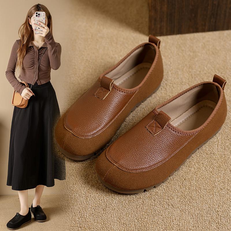 Lazy shoes shallow beanie shoes women's spring and autumn new casual flat shoes French foot shoes women