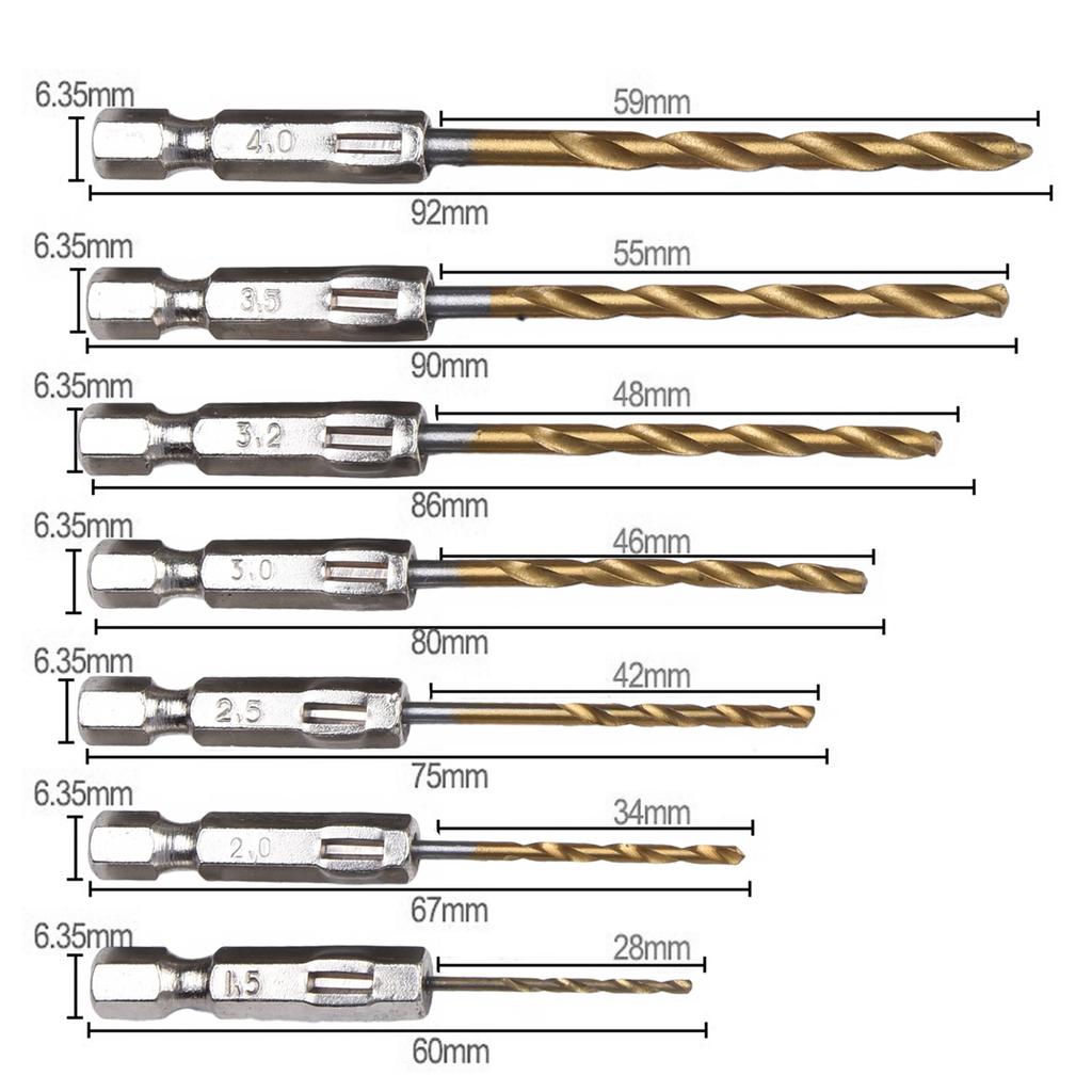 13pcs Drill Bit Set Spiral Screw HSS Coated Drill Bit Set For Screwdrivers Drill Bit 1 4         Hex 1.5-6.5mm