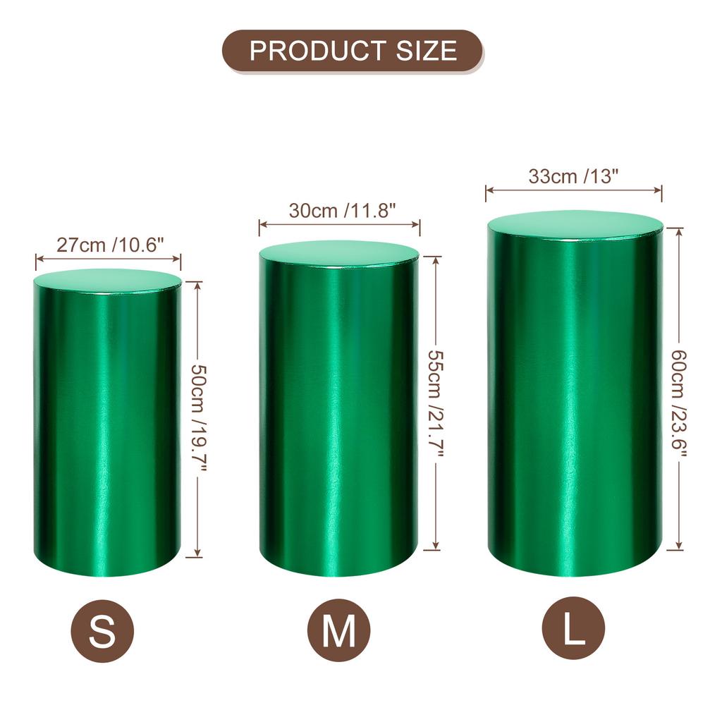 3/5pcs Cylinder Spandex Stand Covers Plinth Stand Cover Foil Fabric Pedestal Column Cylinder Covers for Wedding Birthday
