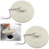 2 Packs Rubber Bathtub Stoppers - Bath Tub Stopper Drain Plug with 15" Stainless Steel Beaded Chain - Bathroom Bathtub Plug Fit for 1.5" To 2"