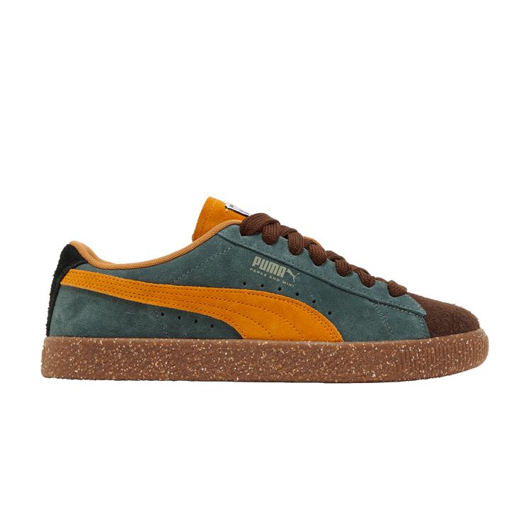 Men's Sneakers Puma Suede Vintage Perks and Mini Brown Dark Chocolate/Burnt Olive-Orange Brick-Balsam Green