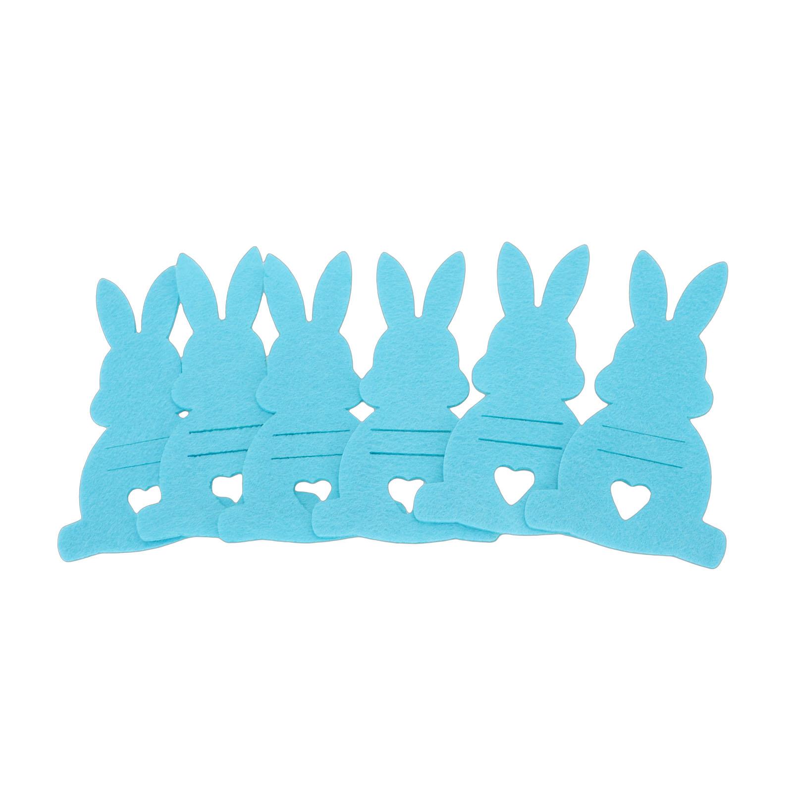

6 Pcs Easter Bunny Money Holder Festive Decoration Cute Felt Bunny Money Clip for Kids Adults Light Blue