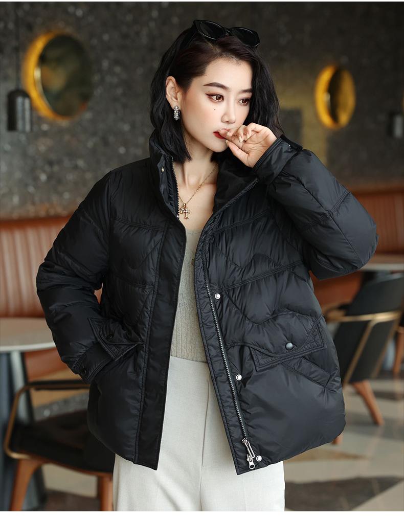 Light and thin down jacket women's short stand-up collar fashionable and casual loose new autumn and winter coat