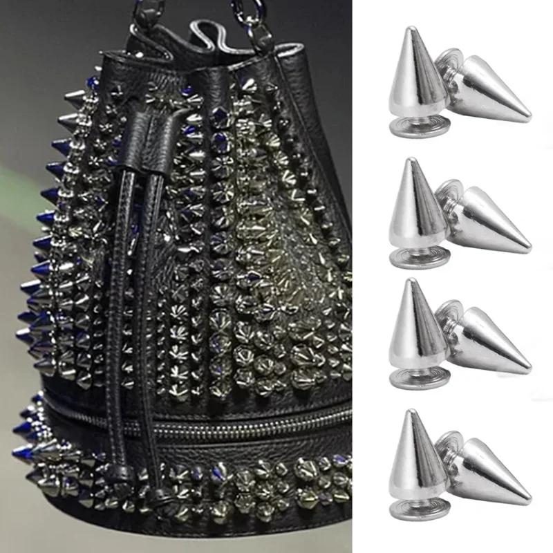 10/200 pezzi Borchie Coniche Rivetti Argentati per Abbigliamento Borchie Metalliche Rivetti a Doppia Testa Chiodo Rotondo Fai da Te Scarpe Borse Accessori Abbigliamento