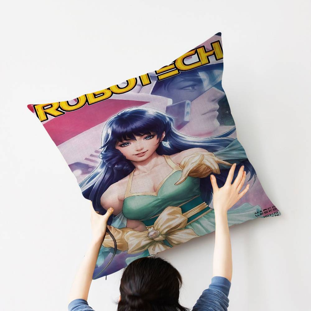 Anime R-Robotech Pillowcase Toon Gift Cushion Cover Bedroom Home Sofa Chair Seat Decor Pillow Case