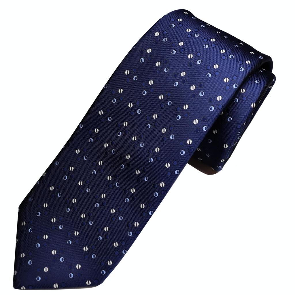 [Michiko London] Wrinkle-resistant bonded fabric with lining for added volume. Made in Japan. KOSHINO brand tie. Small pattern. 100% silk. Unisex.