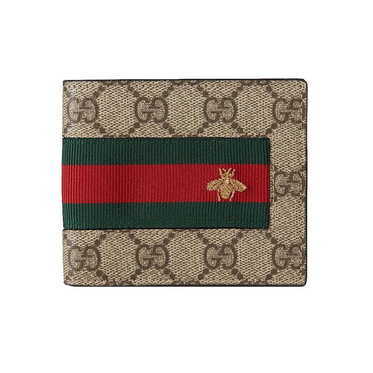 

Гаманець чоловічий Gucci Класичний логотип Вишивка бджоли Смугаста стрічка Канва та шкіра Подвійне складання Колір: Ебенове дерево коричневий 408827-KLQCN-8461 Box(Basic Set+Box)
