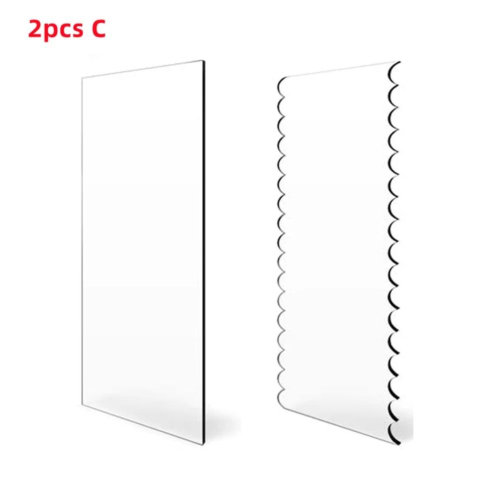 2/5pcs Acrylic Cake Scraper Decorating Contour Stripe Cake Comb Saw Tooth Smoother Buttercream Scraper For Frosting, Mousse