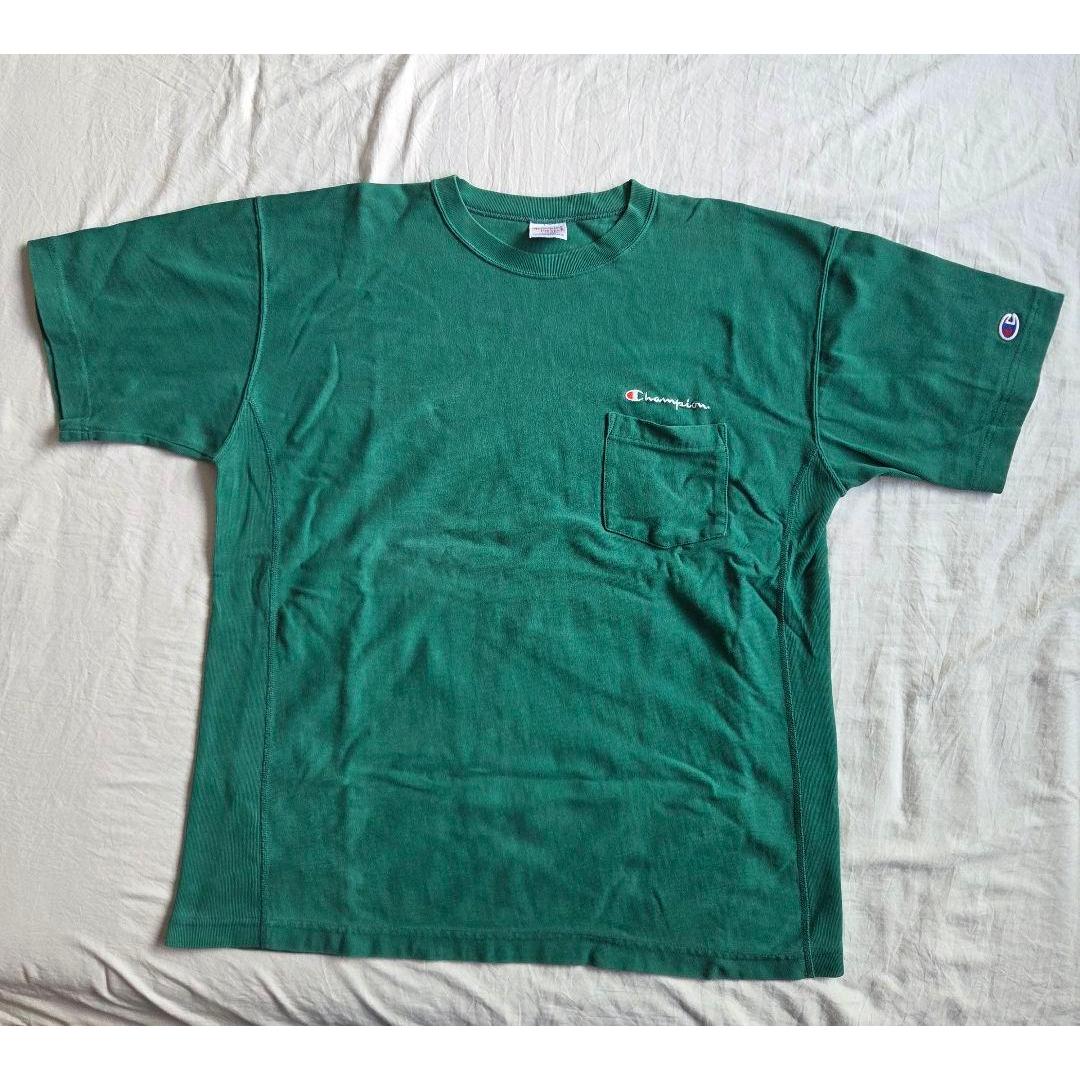 Used Champion Reverse Weave T-shirt Green Size L