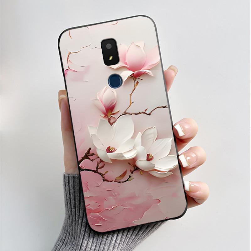 For AT&T Motivate 2 Motivate 3 Cricket Splendor Icon 3 Phone Case Fashion Butterfly Flower Black Soft Silicone Back Cover Funda