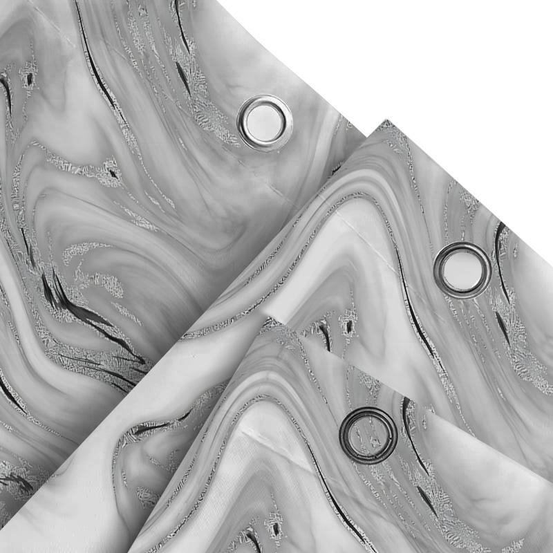 Elegant Gray Marble Texture Shower Curtain Waterproof Anti-Mold Bathroom Curtain Creative Home Decor Elevate Space Easy-Clean