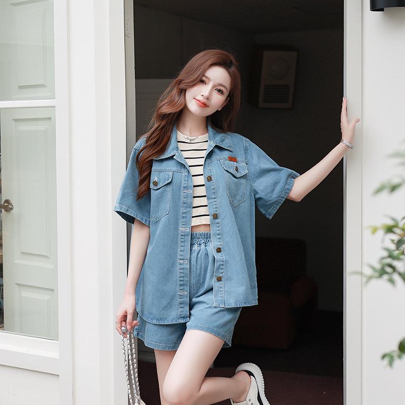 Sun Yi 2026 Women's Casual Short Sleeve Denim Shirt