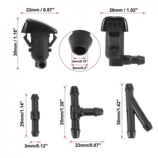 Front Windshield Washer Nozzles Hose Kit for Ford Fusion 08-12 for Toyota Tacoma